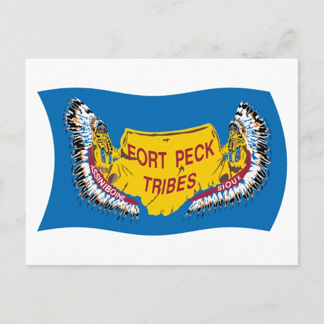 Fort Peck Assiniboine Flag Postcard (Front)