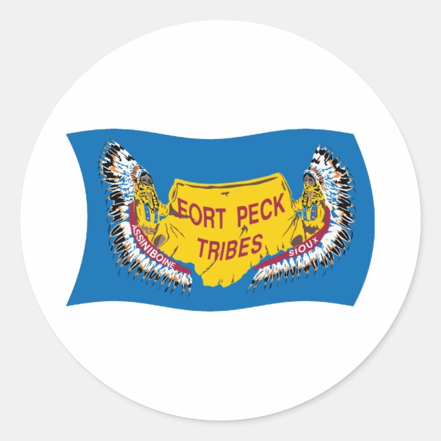 Fort Peck Assiniboine Flag Sticker (Front)