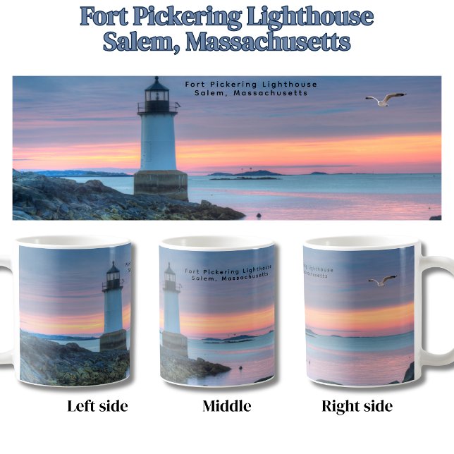 Fort Pickering Lighthouse Salem Massachusetts Coffee Mug (Fort Pickering Lighthouse Salem, Massachusetts Panoramic View Mug)