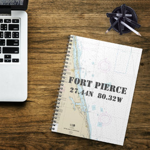 Fort Pierce FL Latitude Longitude Nautical Chart Spiral Notebook