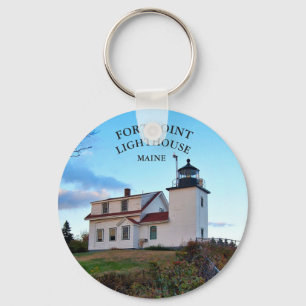 Fort Point Lighthouse Maine Keychain
