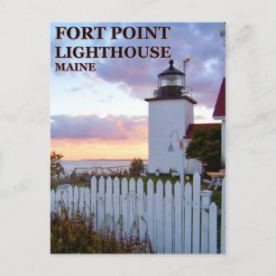 Fort Point Lighthouse, Maine Postcard