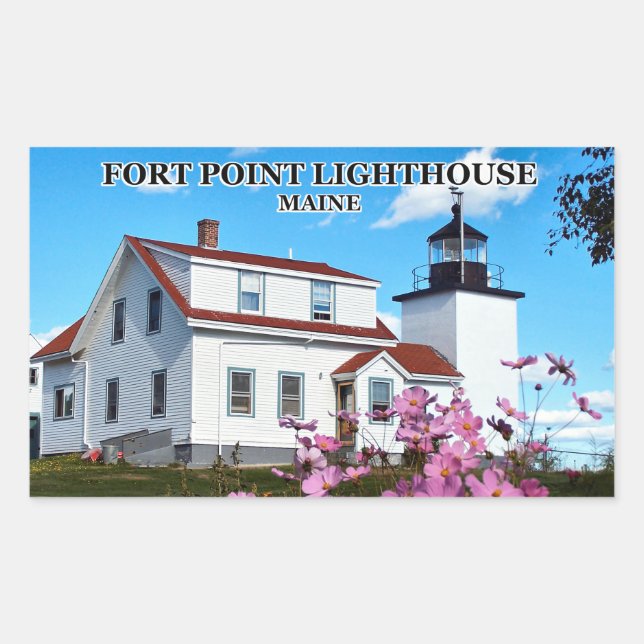 Fort Point Lighthouse, Maine Rectangular Sticker (Front)