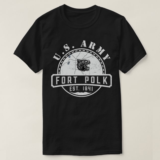 Fort Polk Alumni Louisiana La Tigerland Veterans V T-Shirt (Design Front)