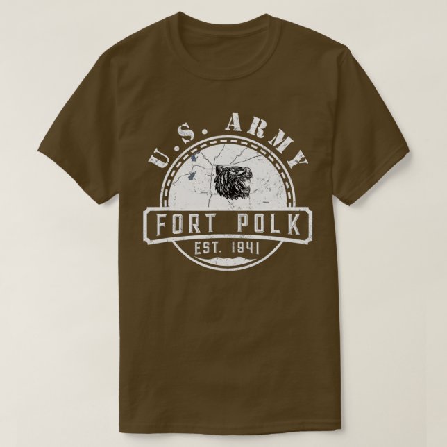 Fort Polk Alumni Louisiana La Tigerland Veterans V T-Shirt (Design Front)