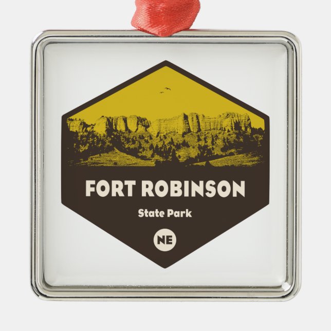 Fort Robinson State Park Nebraska Metal Tree Decoration (Front)