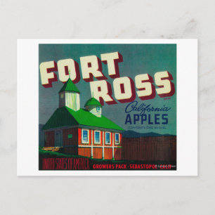 Fort Ross Apple Crate LabelSebastopol, CA Postcard