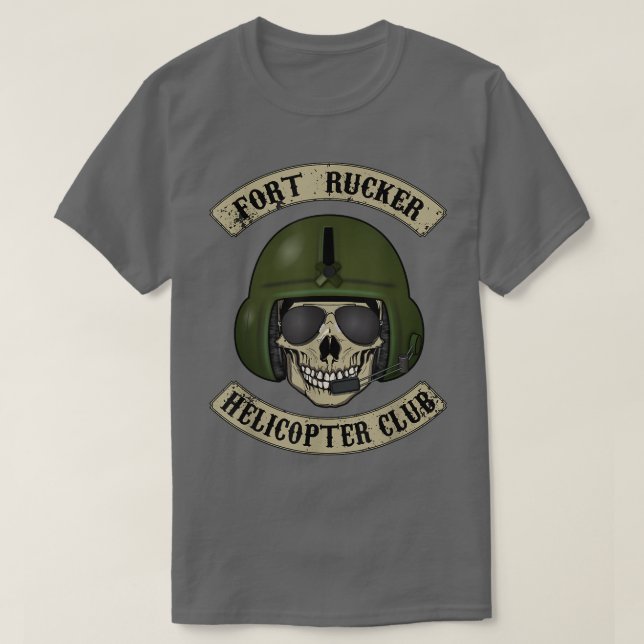 Fort Rucker Helicopter Club T  Pilot, Crew Chief T T-Shirt (Design Front)