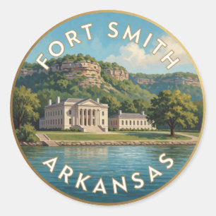 Fort Smith Arkansas Historic Travel Classic Round Sticker