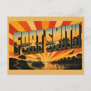 Fort Smith Oklahoma River Bluff Forest Art Postcard