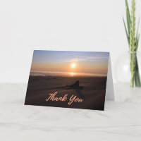 Fort Stevens Beach at Sunset Photo Thank You Card