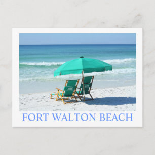FORT WALTON BEACH, FL - Green beach chairs Postcard