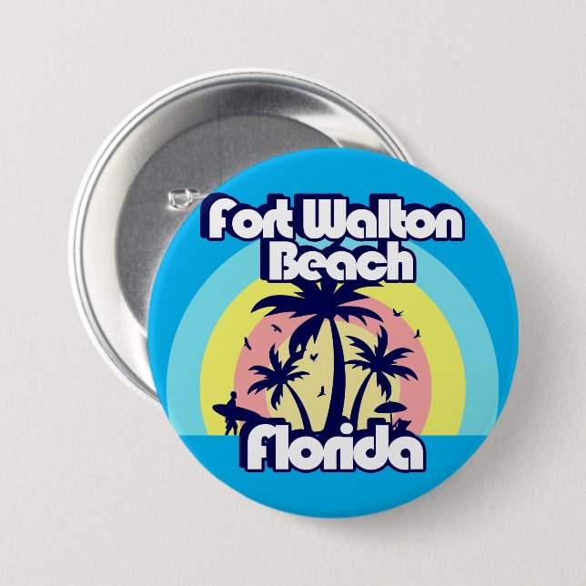 Fort Walton Beach Florida 7.5 Cm Round Badge (Front & Back)