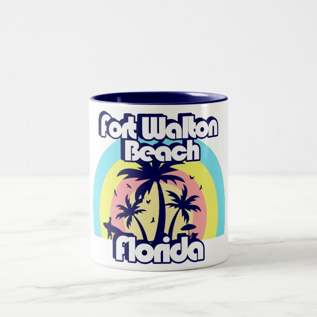 Fort Walton Beach Florida Two-Tone Coffee Mug (Center)
