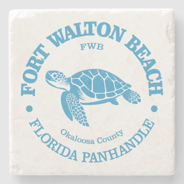 Fort Walton Beach (sea turtle) Stone Coaster (Front)