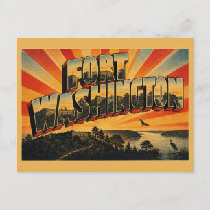 Fort Washington Maryland River Bluffs Forest Art Postcard
