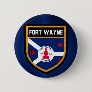 Fort Wayne Flag 6 Cm Round Badge