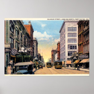 Fort Wayne, Indiana Calhoun Street 1920 Poster