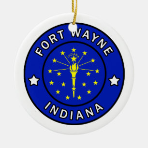 Fort Wayne Indiana Ceramic Tree Decoration