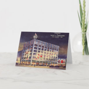 Fort Wayne Indiana Department Store at Christmas Holiday Card