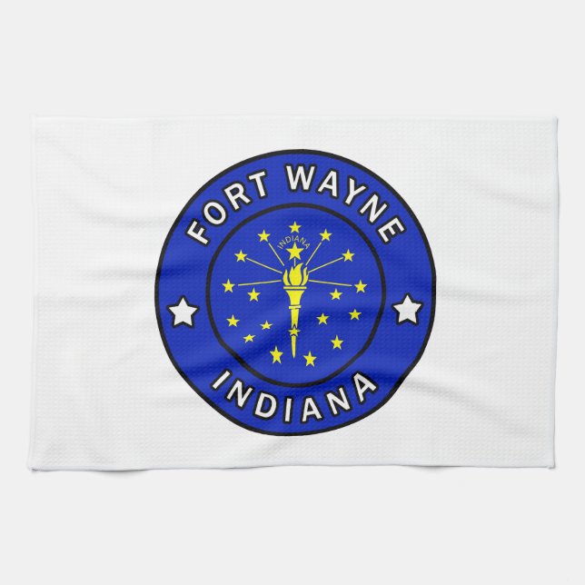 Fort Wayne Indiana Tea Towel (Horizontal)