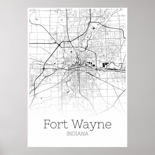 Fort Wayne Map - Indiana - City Map Poster (Front)