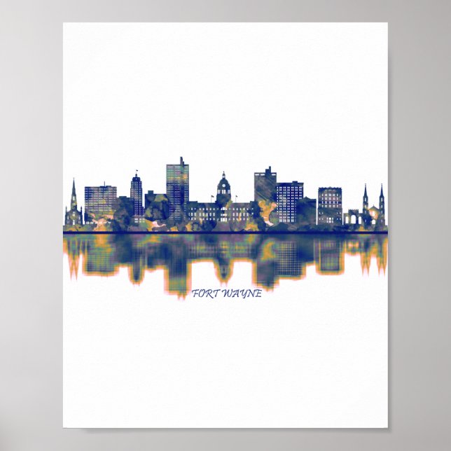 Fort Wayne Skyline Poster (Front)