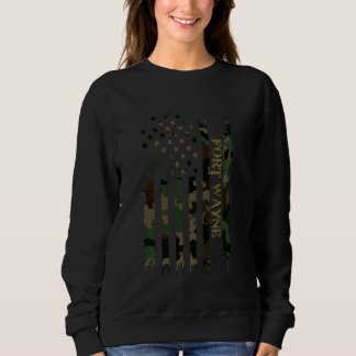 Fort Wayne United States Distressed Camo w US Flag Sweatshirt