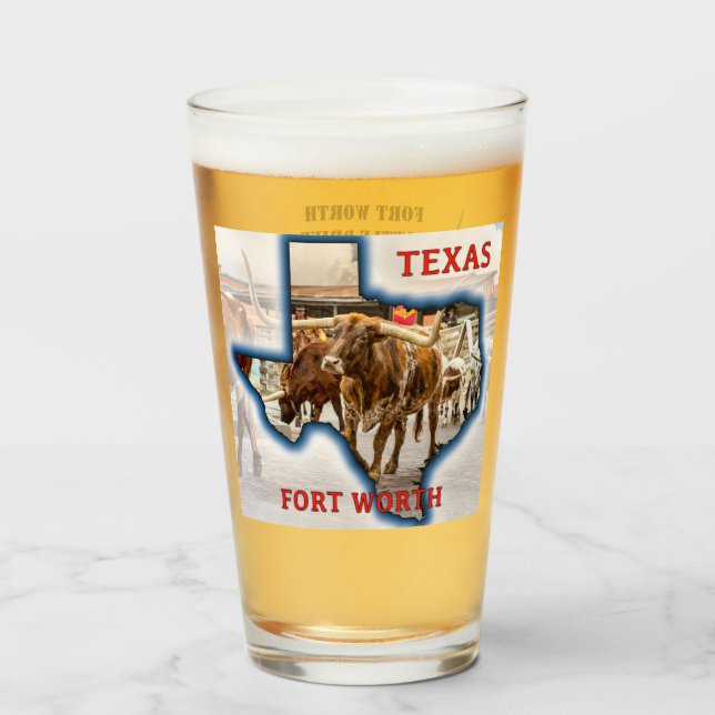 Fort Worth Cattle Drive, Beer Glass (Front Filled)