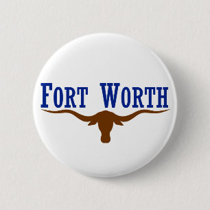 Fort Worth Flag 6 Cm Round Badge