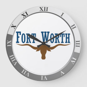 Fort Worth flag Large Clock