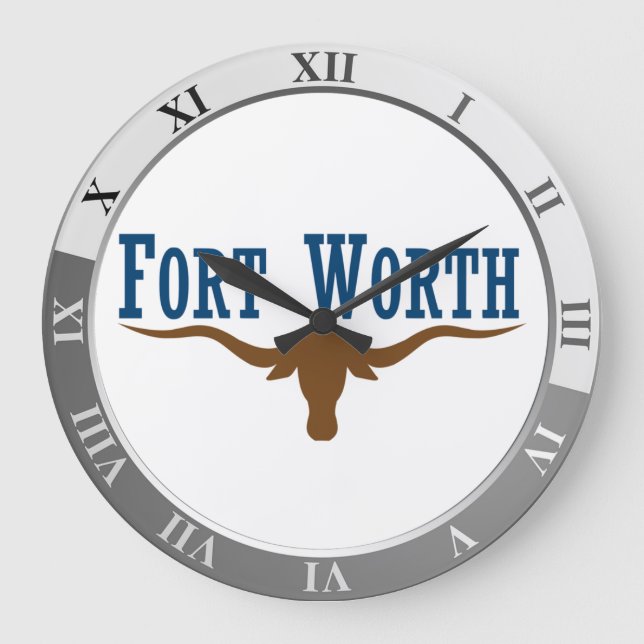 Fort Worth flag Large Clock (Front)