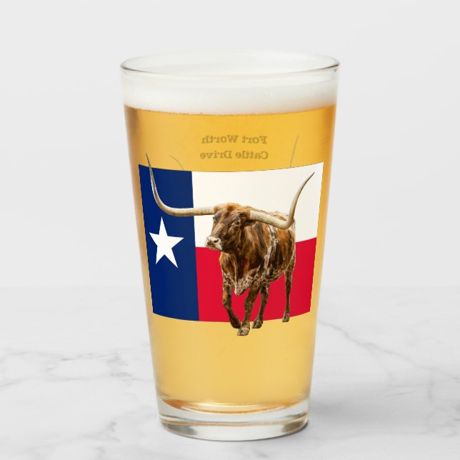 Fort Worth Longhorn, Beer Glass (Front Filled)