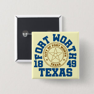 Fort Worth,Texas 15 Cm Square Badge