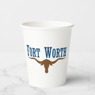 Fort Worth (Texas) city flag paper cups