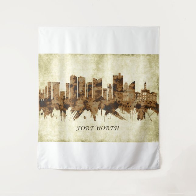 Fort Worth Texas Cityscape Tapestry (Front)