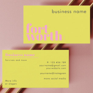 Fort Worth Texas company shop Business Card