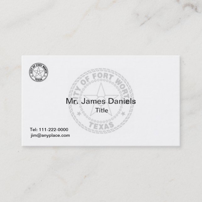 Fort Worth Texas Great Seal Business Card (Front)