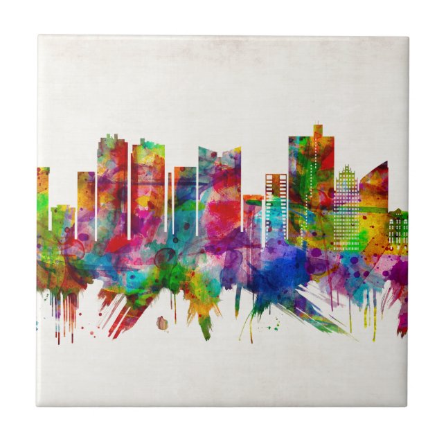 Fort Worth Texas Skyline Tile (Front)