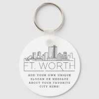 Fort Worth, Texas Stylised Skyline | Custom Slogan
