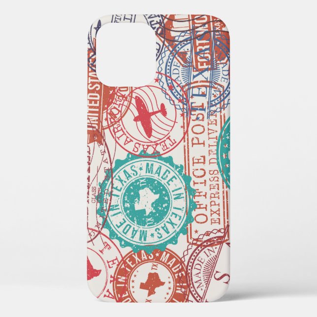 Fort Worth Texas: travel stamps. Case-Mate iPhone Case (Back)