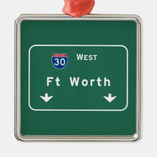 Fort Worth Texas tx Interstate Highway Freeway : Metal Tree Decoration