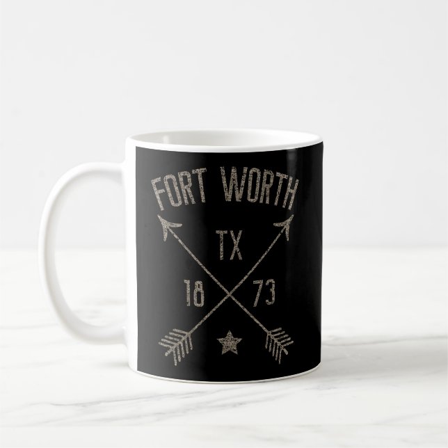 Fort Worth Tx Hoodie Distressed Boho Style Home Ci Coffee Mug (Left)