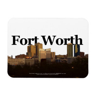 Fort Worth TX Skyline with Fort Worth in the Sky Magnet