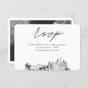 Fort Worth Wedding Minimalist Sketch RSVP Enclosure Card