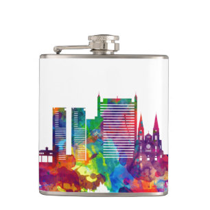 Fortaleza Brazil Skyline Hip Flask