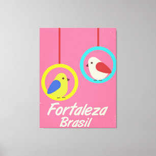 Fortaleza Brazil vintage travel poster Canvas Print