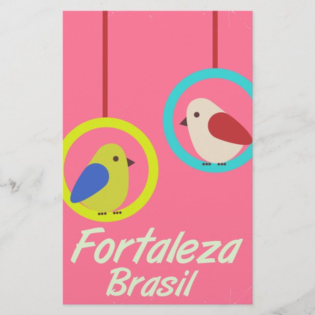 Fortaleza Brazil vintage travel poster Stationery (Front)