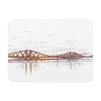 Forth Bridge Scotland Minimalist Sketch Magnet