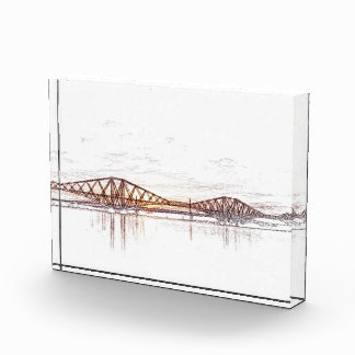 Forth Bridge Scotland Minimalist Sketch Photo Block
